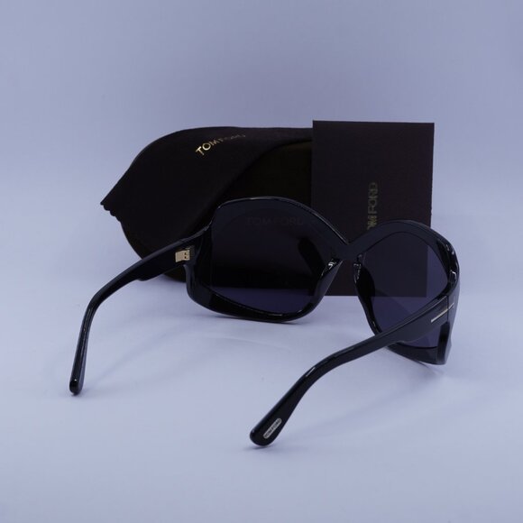 Tom Ford Cheyenne FT0903 01A Sunglasses Black Geometric Frame, Smoke Lenses - Picture 11 of 11